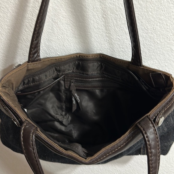 Thirty-One Denim Bag with Brown Leather Trim - Picture 3 of 7